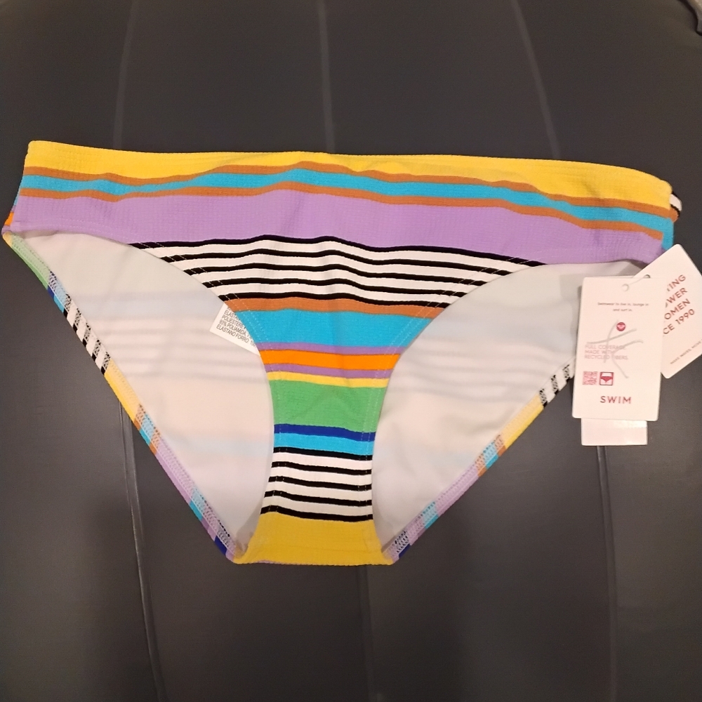 2/$15 NWT Roxy Multicolor Striped Bikini Bottom XL* Firm Price